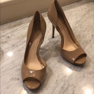 Jessica Simpson Nude Open Toe Heels